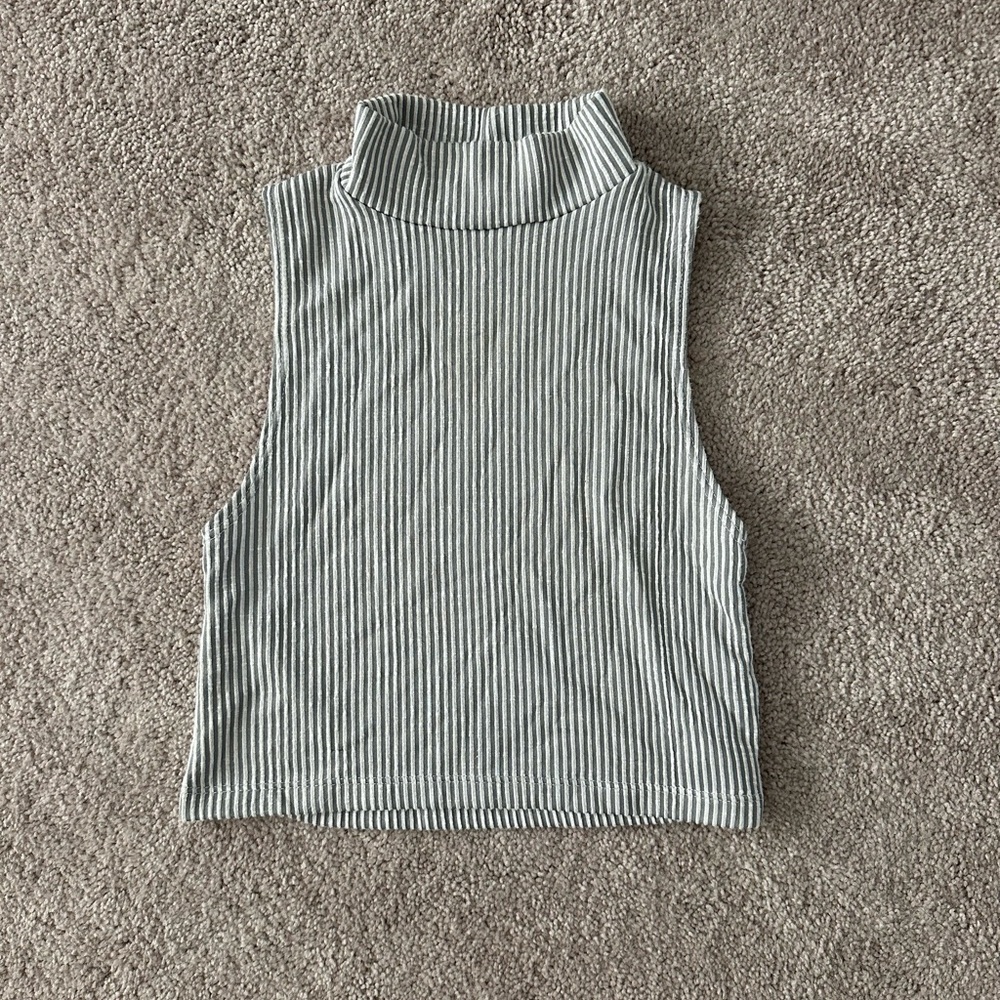 Striped Mockneck Tank Top